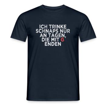 Alkohol Schnaps Spruch - Männer T-Shirt - Navy - Vorne - AI Model Male 178 light (178cm)