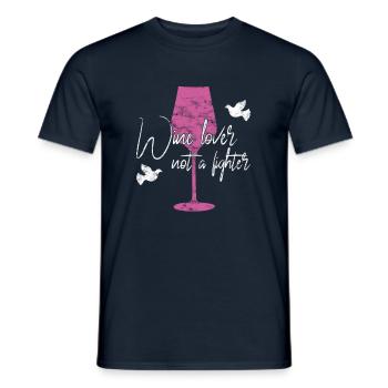 Wine Peace Saying - Men's T-Shirt - navy - Front - AI Model Male 178 light (178cm)