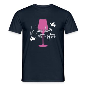 Wine Peace Saying - Men's T-Shirt - navy - Front - AI Model Male 178 light (178cm)