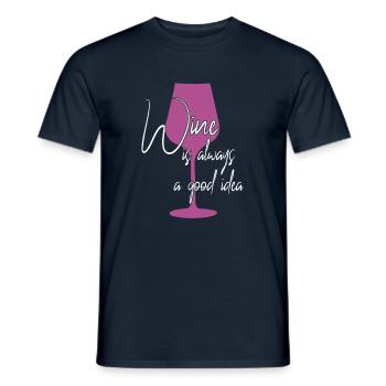 Wine is a good idea saying - Men's T-Shirt - navy - Front - AI Model Male 178 light (178cm)