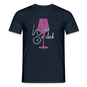 Wine time funny saying - Men's T-Shirt - navy - Front - AI Model Male 178 light (178cm)