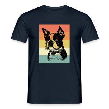 Boston Terrier - Men's T-Shirt - navy - Front - AI Model Male 178 light (178cm)