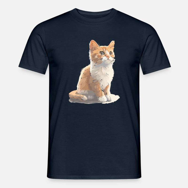 Dessin de chat mignon - T-shirt homme - marine