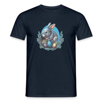 Osterhase - Männer T-Shirt - Navy - Vorne - AI Model Male 178 light (178cm)