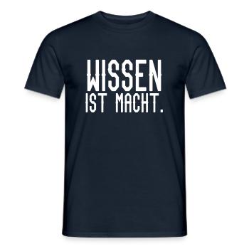 Wissen ist Macht - Männer T-Shirt - Navy - Vorne - AI Model Male 178 light (178cm)