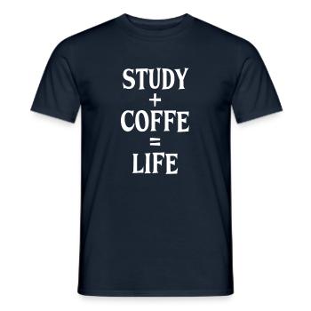 Étude et café - T-shirt homme - marine - Devant - AI Model Male 178 light (178cm)