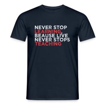 Learn Saying - Men's T-Shirt - navy - Front - AI Model Male 178 light (178cm)