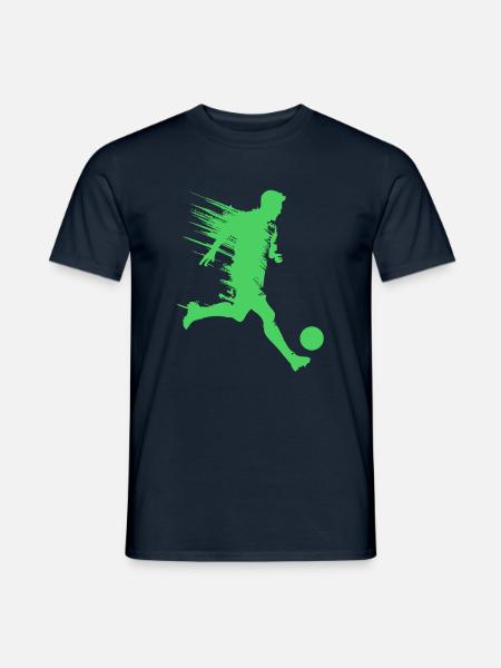 Fußball Fußballer Silhouette - Männer T-Shirt - Navy