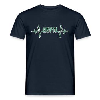 Krypto Kryptowährung Herzschlag - Männer T-Shirt - Navy - Vorne - AI Model Male 178 light (178cm)
