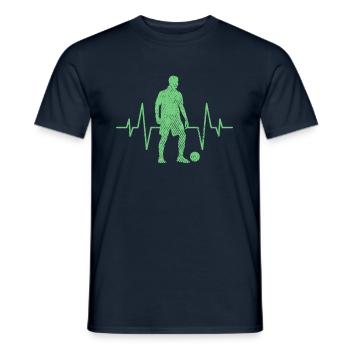 Battement de cœur du football - T-shirt homme - marine - Devant - AI Model Male 178 light (178cm)
