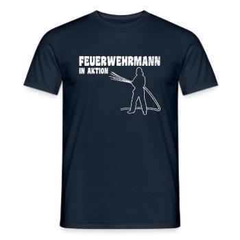 Feuerwehrmann in Aktion - Männer T-Shirt - Navy - Vorne - AI Model Male 178 light (178cm)