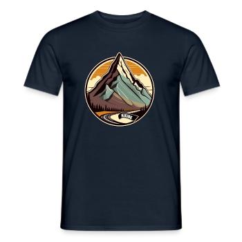 Mountain hiking - Men's T-Shirt - navy - Front - AI Model Male 178 light (178cm)