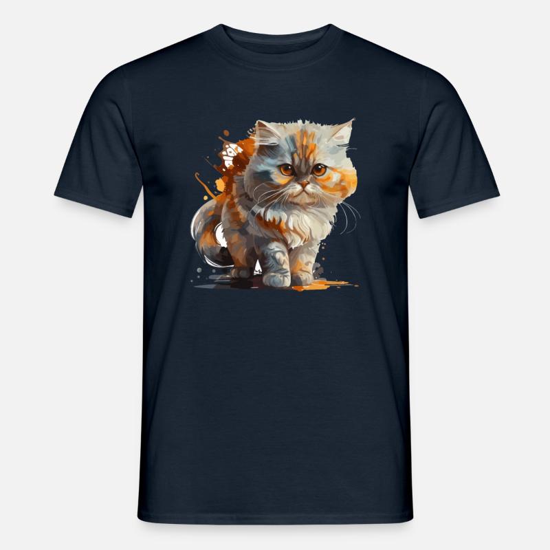 Katze - Männer T-Shirt - Navy