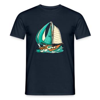 Boot Segelboot Segeln - Männer T-Shirt - Navy - Vorne - AI Model Male 178 light (178cm)