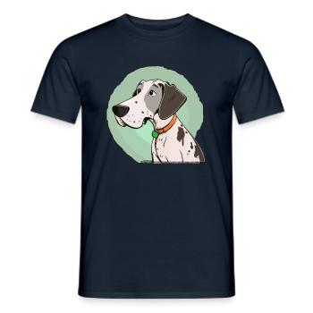 Dog in comic style - Men's T-Shirt - navy - Front - AI Model Male 178 light (178cm)