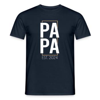 Papa 2024 - Männer T-Shirt - Navy - Vorne - AI Model Male 178 light (178cm)