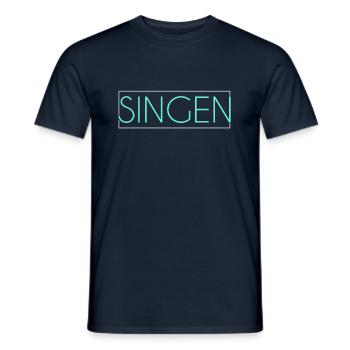 Singen Schriftzug - Männer T-Shirt - Navy - Vorne - AI Model Male 178 light (178cm)