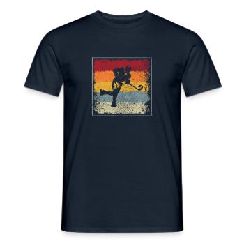 Hockey sur glace Rétro - T-shirt homme - marine - Devant - AI Model Male 178 light (178cm)