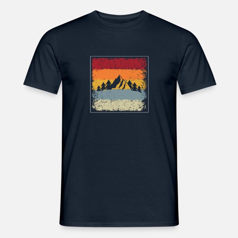 Berge Retro - Männer T-Shirt - Navy