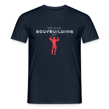 Chemise de musculation - T-shirt homme - marine - Devant - AI Model Male 178 light (178cm)
