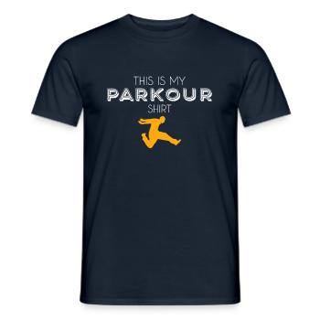 Chemise Parkour - T-shirt homme - marine - Devant - AI Model Male 178 light (178cm)