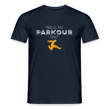 Chemise Parkour - T-shirt homme - marine - Devant - AI Model Male 178 light (178cm)