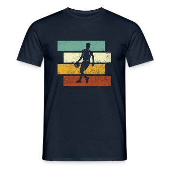 Basketball Retro - Männer T-Shirt - Navy - Vorne - AI Model Male 178 light (178cm)