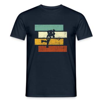 Hockey sur glace Rétro - T-shirt homme - marine - Devant - AI Model Male 178 light (178cm)
