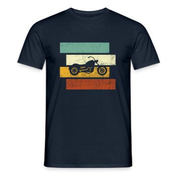 Moto Rétro - T-shirt homme - marine - Devant - AI Model Male 178 light (178cm)