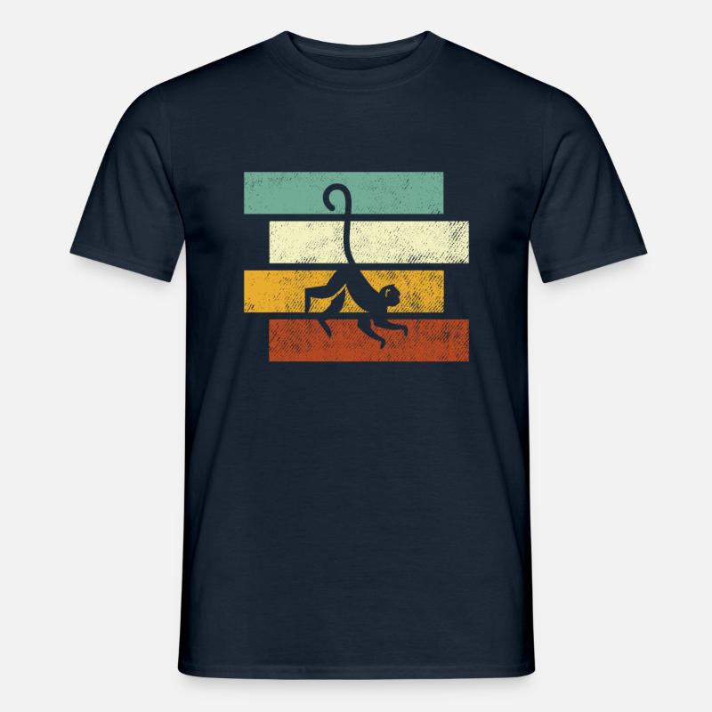 Affe Retro - Männer T-Shirt - Navy