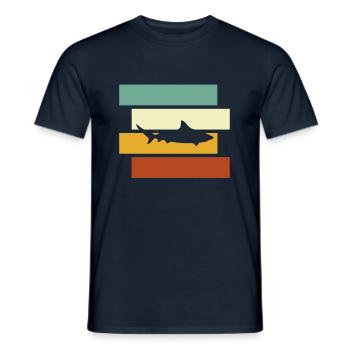 Hai Retro - Männer T-Shirt - Navy - Vorne - AI Model Male 178 light (178cm)
