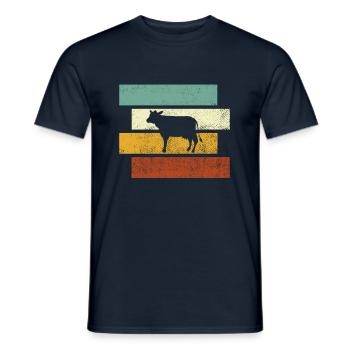 Cow Retro - Men's T-Shirt - navy - Front - AI Model Male 178 light (178cm)