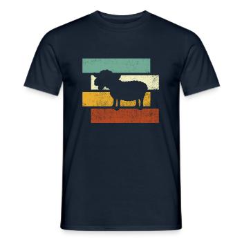Schaf retro - Männer T-Shirt - Navy - Vorne - AI Model Male 178 light (178cm)