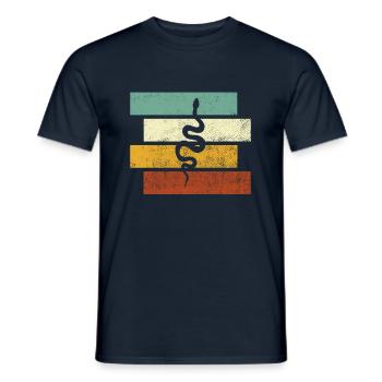 Snake Retro - Mænd T-shirt - marineblå - Foran - AI Model Male 178 light (178cm)