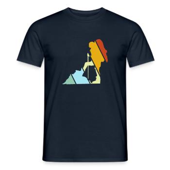Wandern Retro - Männer T-Shirt - Navy - Vorne - AI Model Male 178 light (178cm)