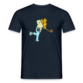 Hockey sur glace Rétro - T-shirt homme - marine - Devant - AI Model Male 178 light (178cm)