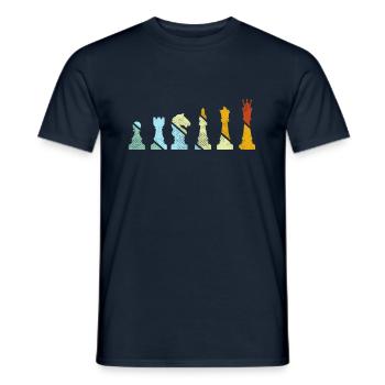Échecs Rétro - T-shirt homme - marine - Devant - AI Model Male 178 light (178cm)