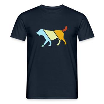 Hund Retro - Männer T-Shirt - Navy - Vorne - AI Model Male 178 light (178cm)