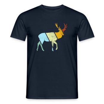 Hirsch Retro - Men's T-Shirt - navy - Front - AI Model Male 178 light (178cm)