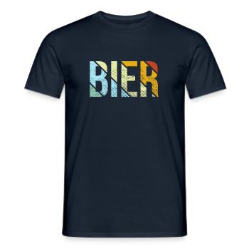 Beer retro - Men's T-Shirt - navy - Front - AI Model Male 178 light (178cm)
