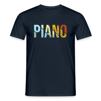 Klavier Retro - Männer T-Shirt - Navy - Vorne - AI Model Male 178 light (178cm)