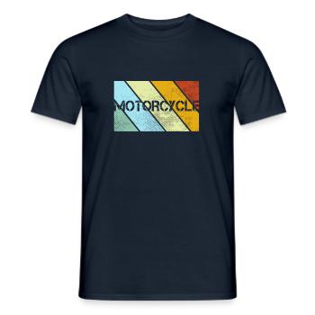 Moto Rétro - T-shirt homme - marine - Devant - AI Model Male 178 light (178cm)