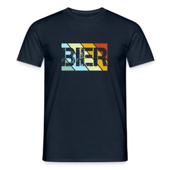 Beer Retro - Men's T-Shirt - navy - Front - AI Model Male 178 light (178cm)