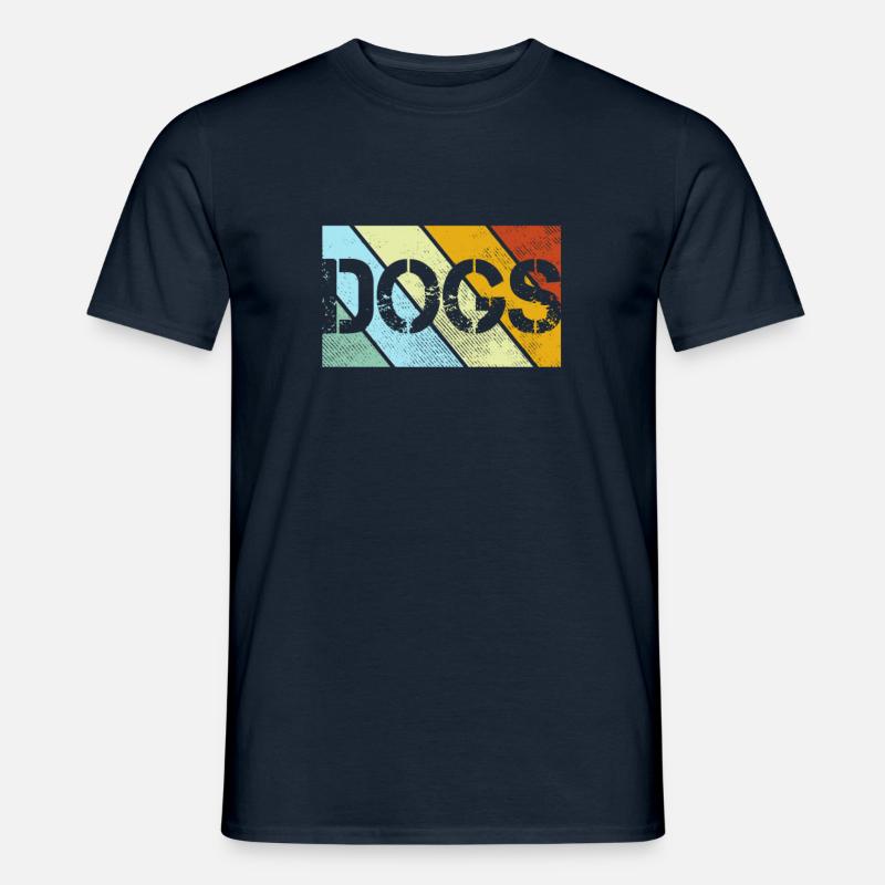 Hunde Retro - Männer T-Shirt - Navy