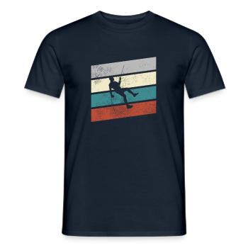 Klettern Retro - Männer T-Shirt - Navy - Vorne - AI Model Male 178 light (178cm)