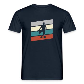 Fußball Retro - Männer T-Shirt - Navy - Vorne - AI Model Male 178 light (178cm)