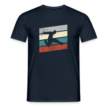 Parkour Retro - Männer T-Shirt - Navy - Vorne - AI Model Male 178 light (178cm)