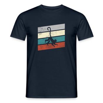 Affe Retro - Männer T-Shirt - Navy - Vorne - AI Model Male 178 light (178cm)
