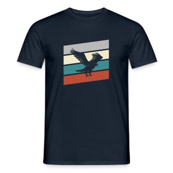 Adler Retro - Männer T-Shirt - Navy - Vorne - AI Model Male 178 light (178cm)