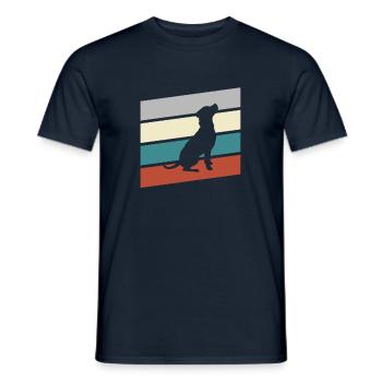 Hund Retro - Männer T-Shirt - Navy - Vorne - AI Model Male 178 light (178cm)